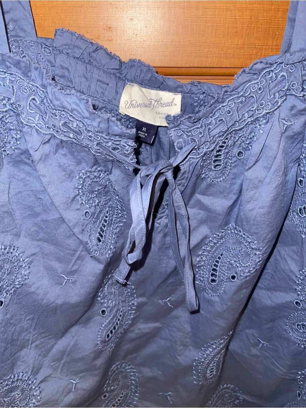Universal Thread Blue Eyelet Ruffled Strap Tank - Picture 6 of 11
